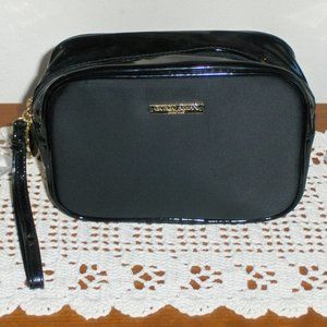 Giorgio Armani Parfums Wristlet Black Purse Tote Bag Toiletries Cosmetics Makeup